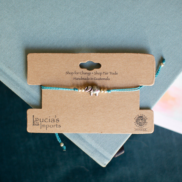 Elephant String Charm Bracelet