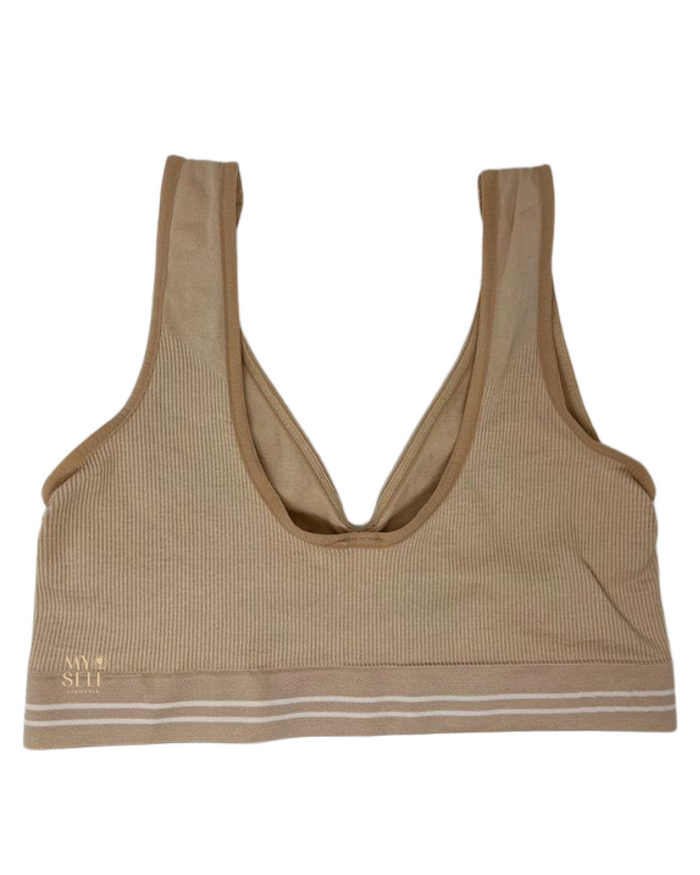 Elita ELS858 Nude Beige Seamless Wirefree Bra myselflingerie.com