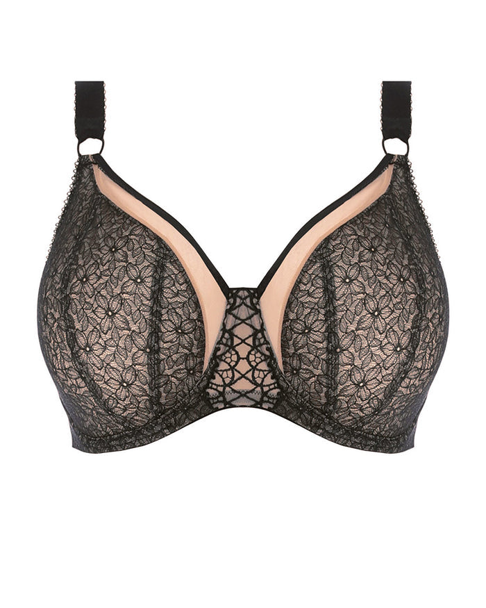 Elomi 4430 Black Sadie 4 Part Cup Balcony Underwire Bra MYSELFLINGERIE.COM