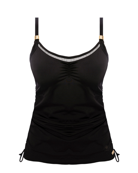Fantasie 502851 Black East Hampton Underwire Adjustable Side Tankini Top myselflingerie.com