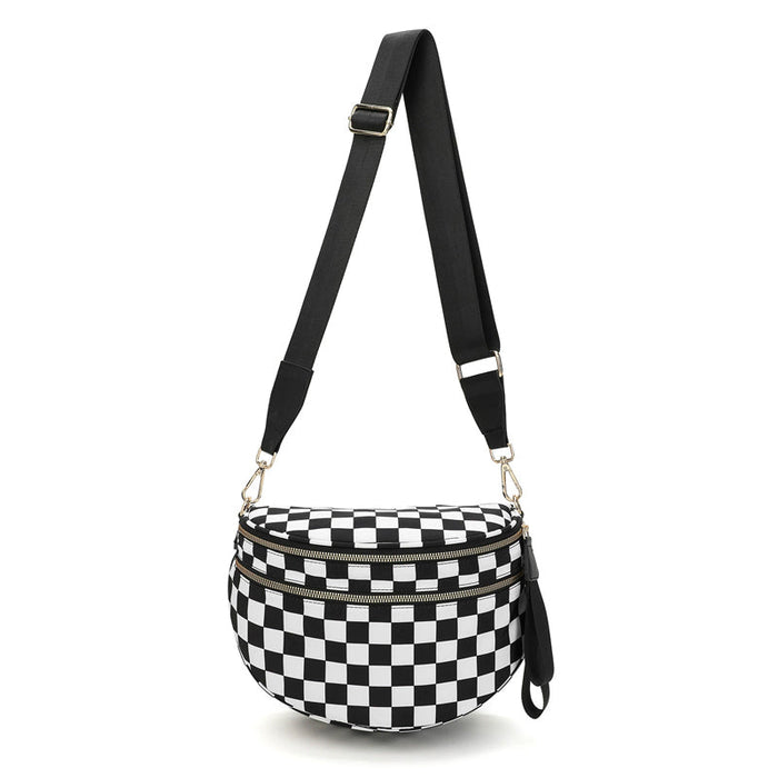 black and white plaid