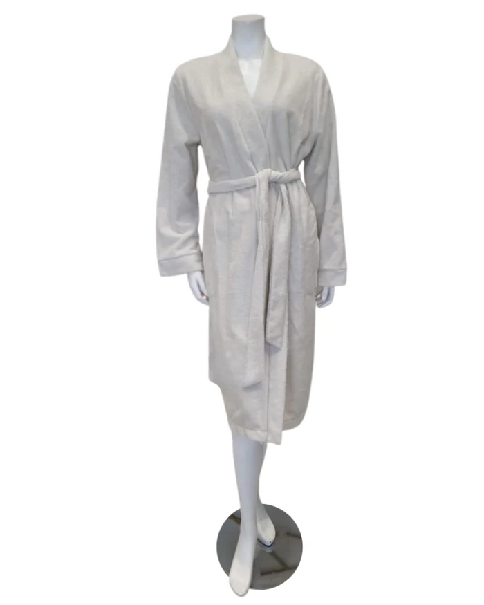 Feraud Paris Cream Plush Short Terry Wrap Bath Robe