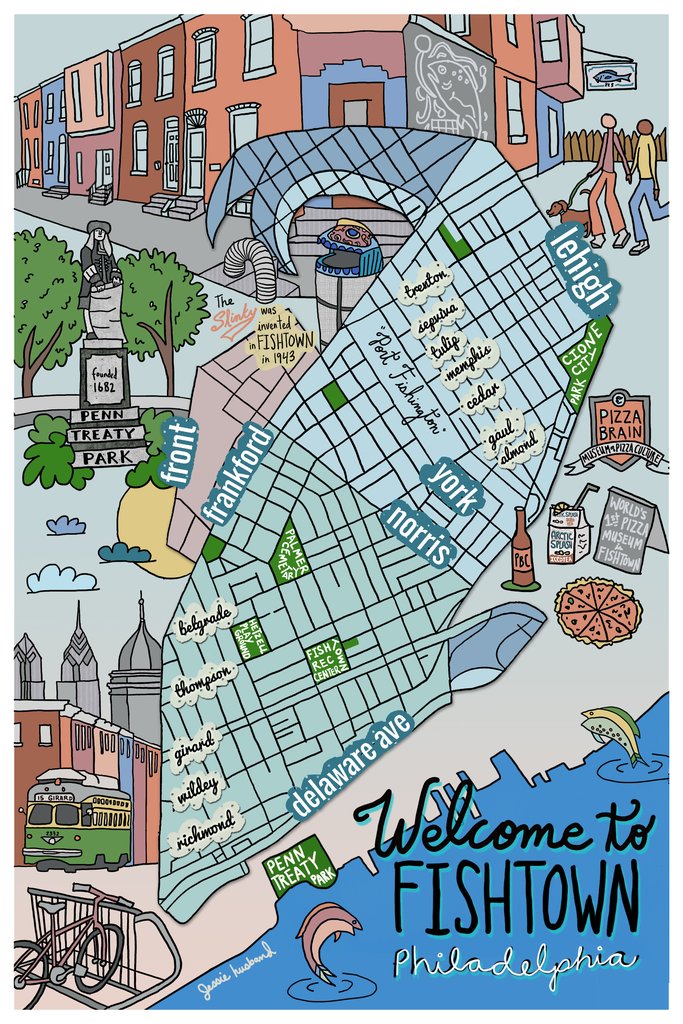 Fishtown Neighborhood Map - Ali's Wagon