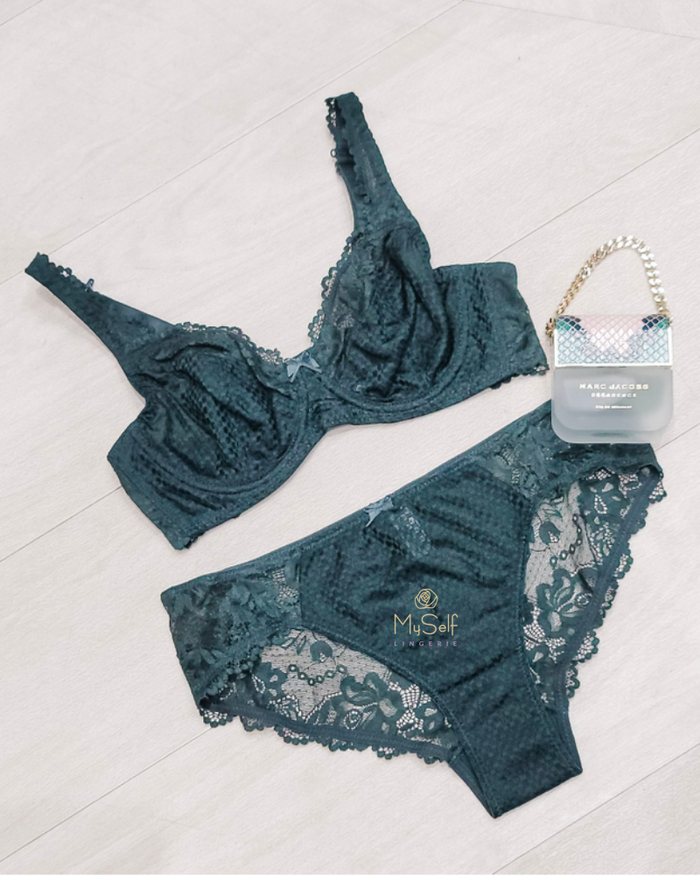 Fitfully Yours Forest Green Serena Lace Underwire Bra