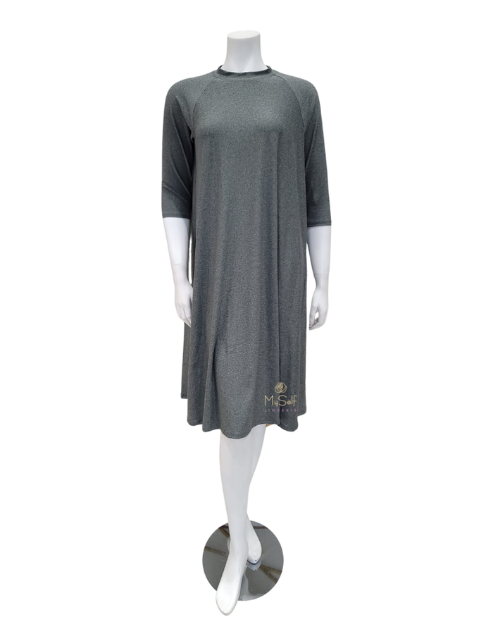 Flamingo Heather Grey Swing Swim Dress Regular Length Myselflingerie.com