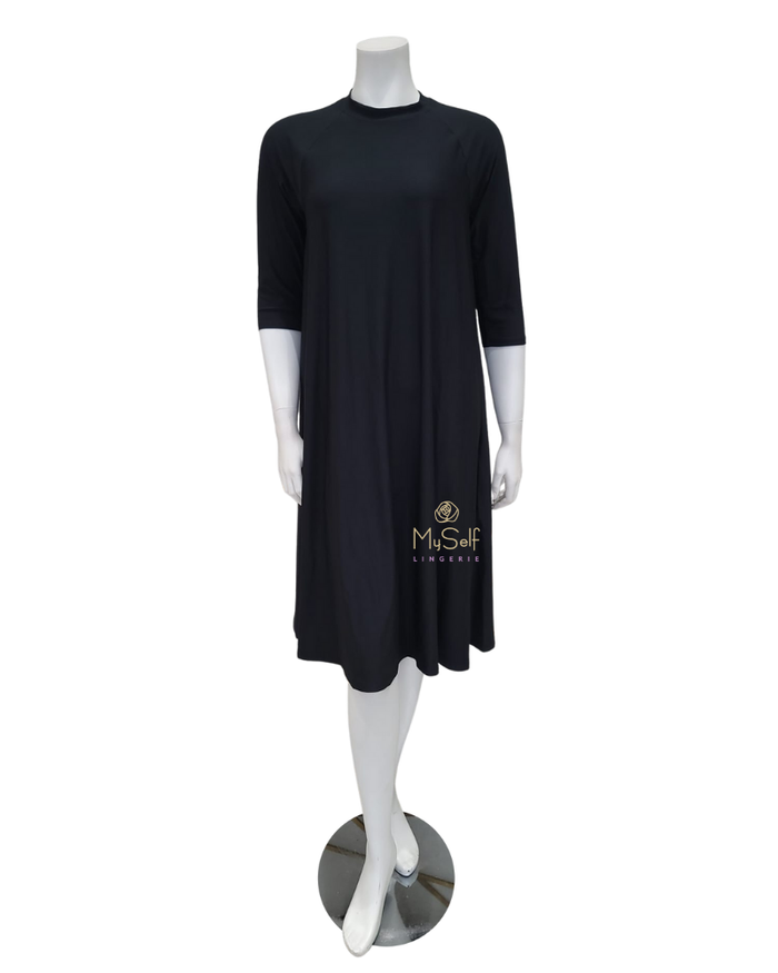 Flamingo Summer Black Swing Swim Dress Regular Length Myselflingerie.com