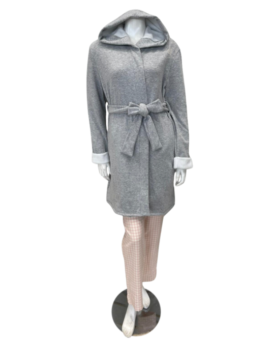 altimge1 for Fleur't Heather Grey Cozy Short Morning Robe Myselflingerie.com