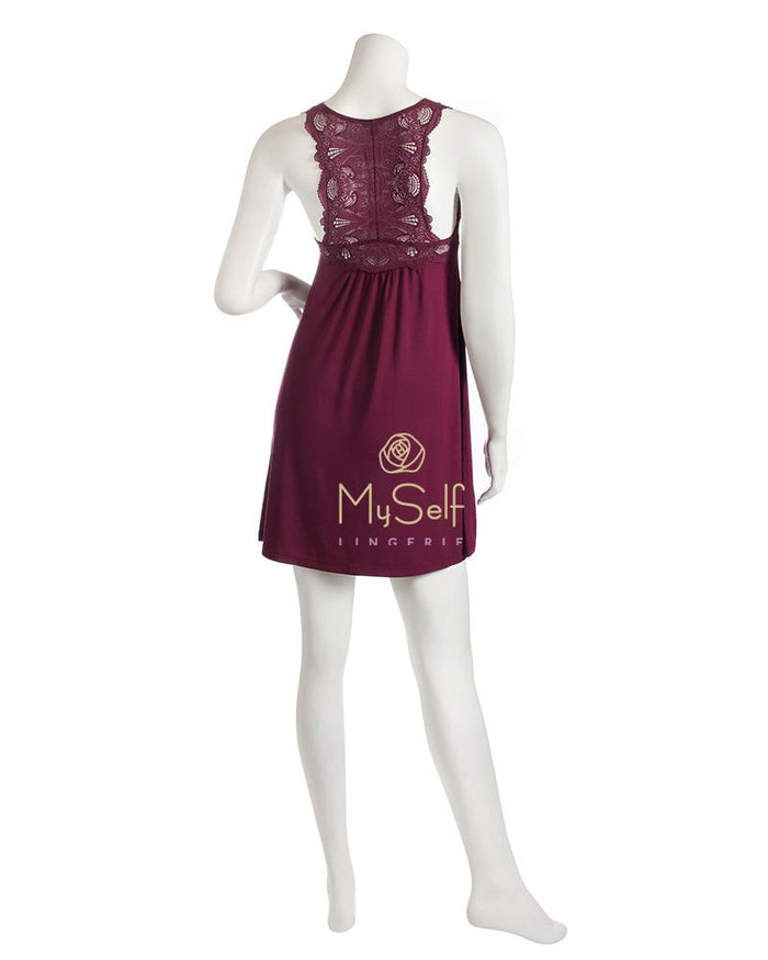 FLEUR'T 630 Lace T-Back Short Chemise myselflingerie.com