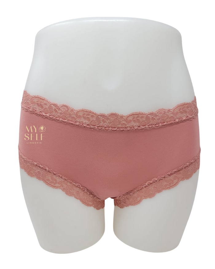 Fleur't Rosette Iconic Modal Lace Hi Waisted Brief Myselflingerie.com