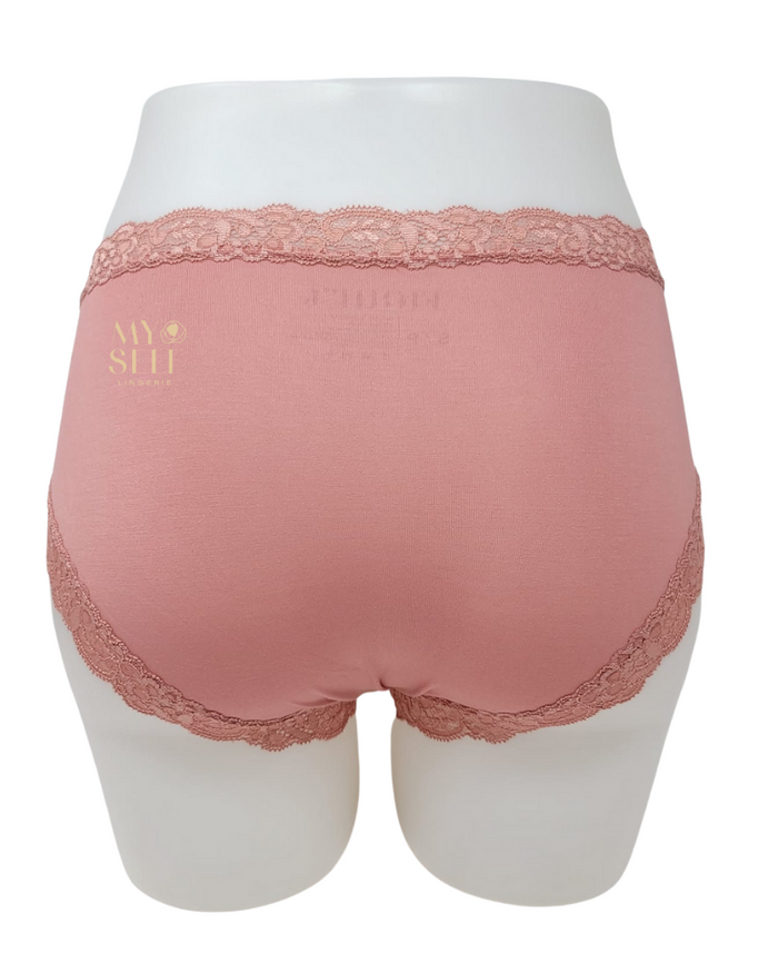 Fleur't Rosette Iconic Modal Lace Hi Waisted Brief Myselflingerie.com