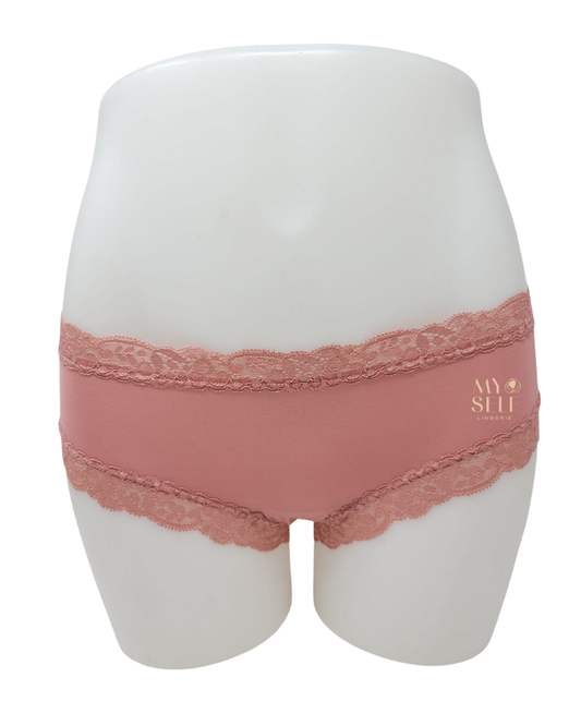 Fleur't 600 Rosette Iconic Modal Lace Trim Boyshort myselflingerie.com