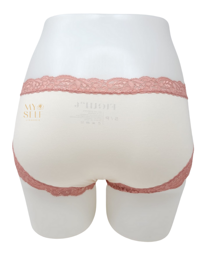 Fleur't 600 Swan/Rosette Iconic Modal Lace Trim Boyshort myselflingerie.com