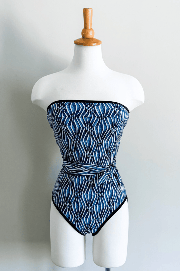 Flip Suit in Blue Ikat Print