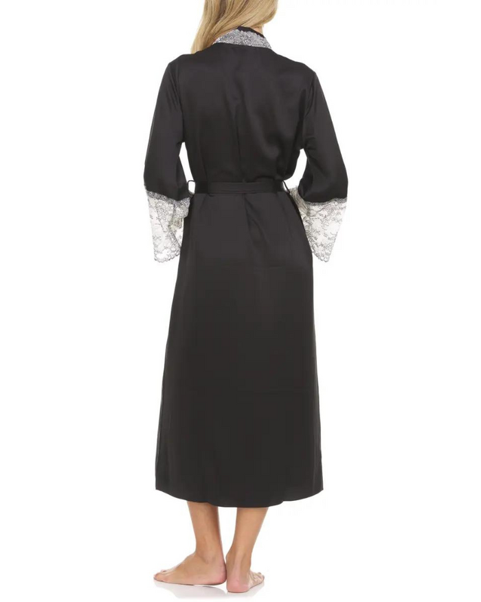 Flora Nikrooz Q81149 + Q81148 Black Angelique Gown & Robe Set myselflingerie.com