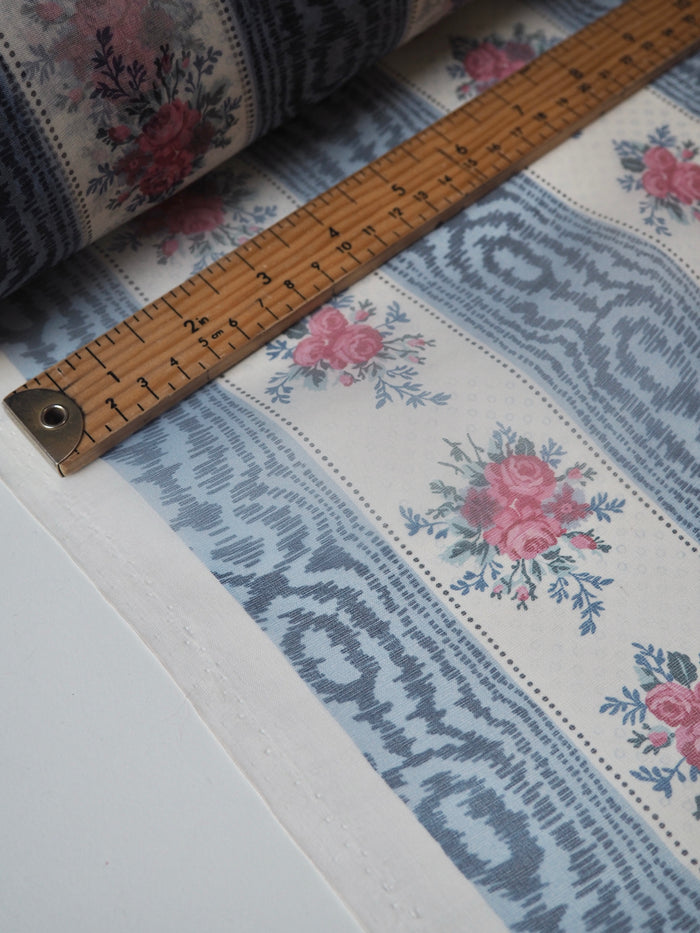 Floral + Moiré Stripe Silk Organza