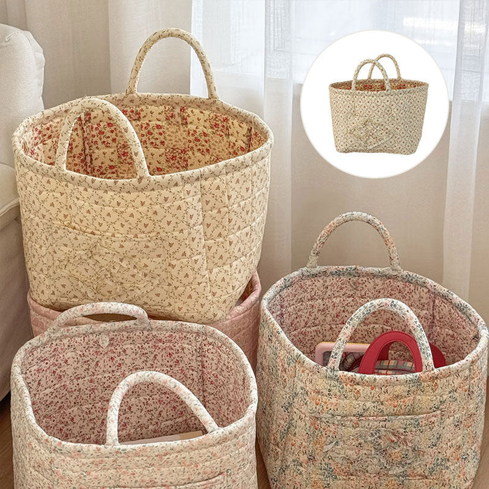 Floral Pattern Foldable Laundry Basket