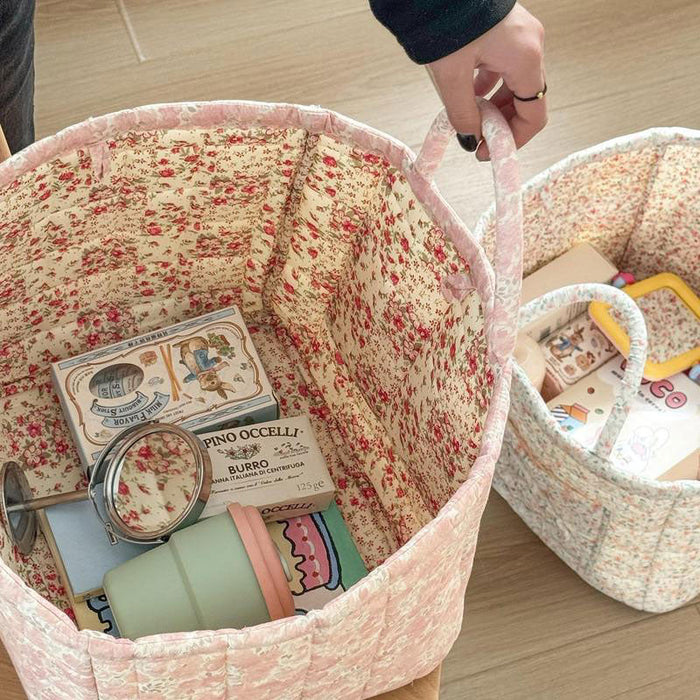 Floral Pattern Foldable Laundry Basket