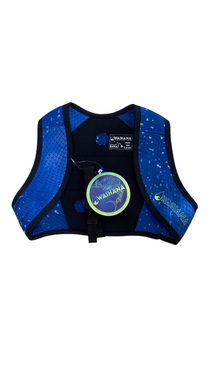 Back view of Freediving Weight Vest highlighting weight pocket layout