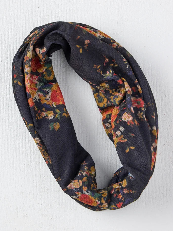 Full Boho Bandeau Headband - Black Red Bouquets-view 4