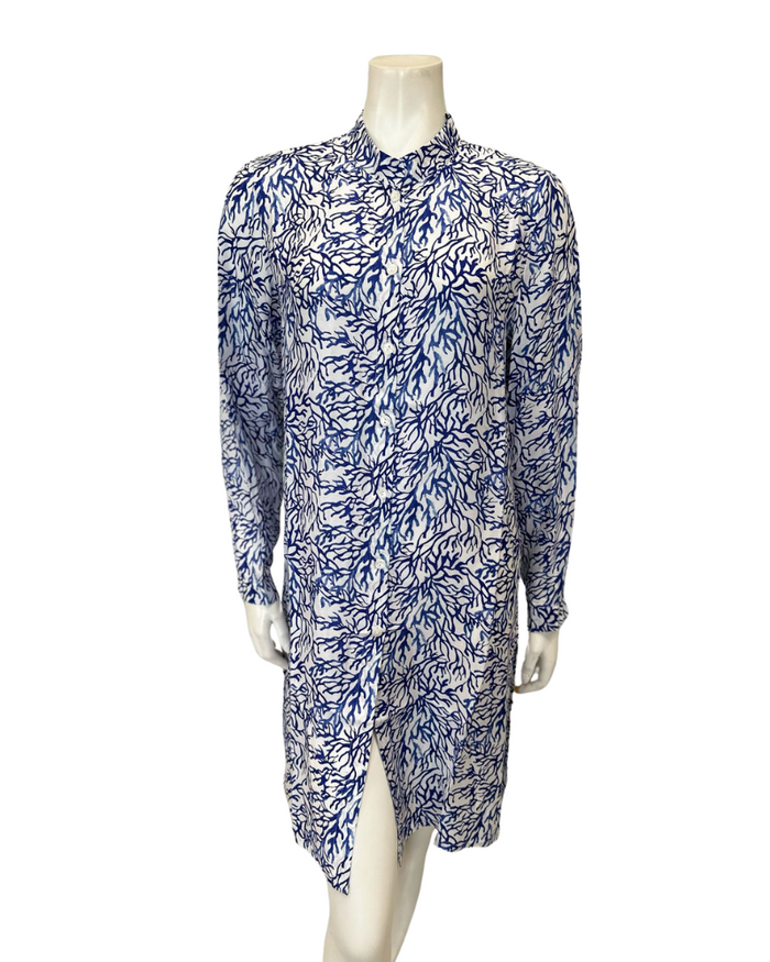 Furstenberg Reef Motifs Blue Button Down Swim Cover Up Myselflingerie.com
