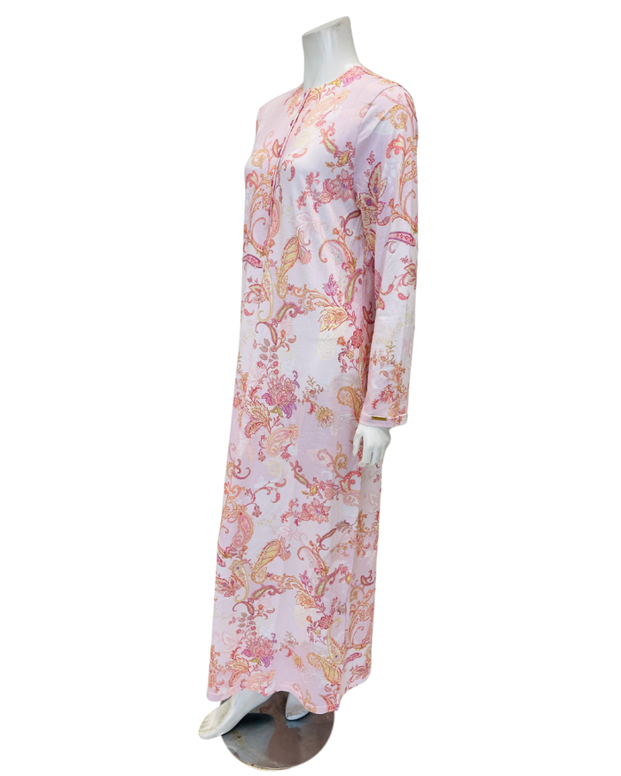 Furstenburg 25290276LI Rose Paisley Button Down Cotton Blend Nightgown Myselflingerie.com