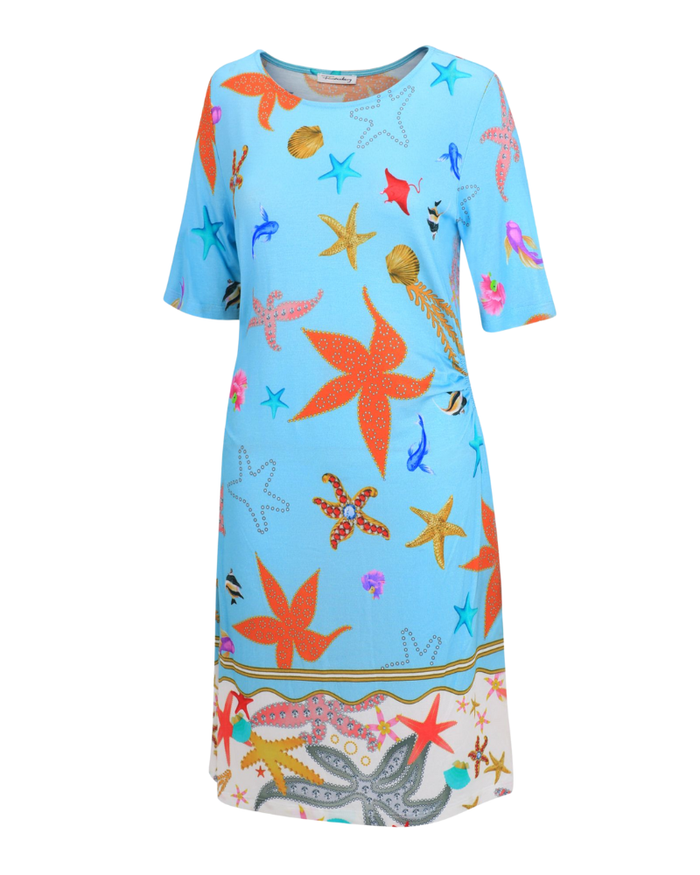 Furstenberg Sea Motifs Aqua Blue Swim Cover Up Myselflingerie.com