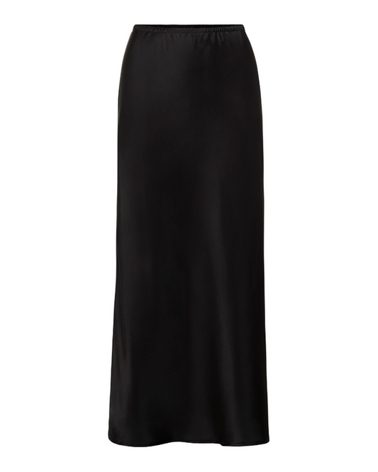 Gemsli 32" Black Silky Taffeta Half Slip Myselflingerie.com