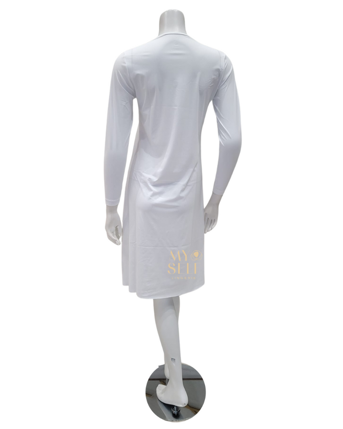 Gemsli FK340 37" White Long Sleeve Seamless Shell Dress myselflingerie.com