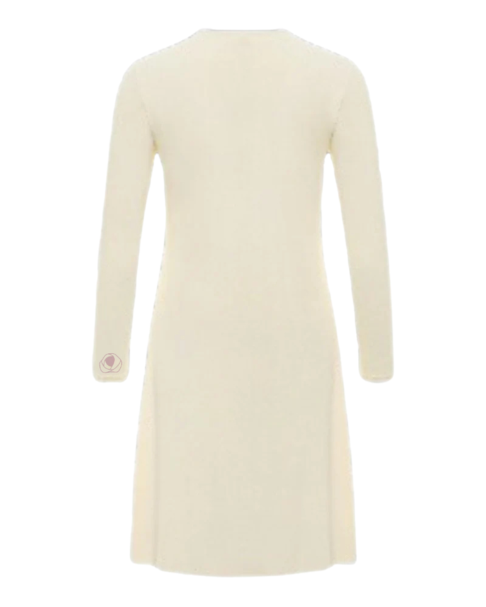 Gemsli FK341 57" Ivory Luxe Long Sleeve Seamless Shell Dress Myselflingerie.com