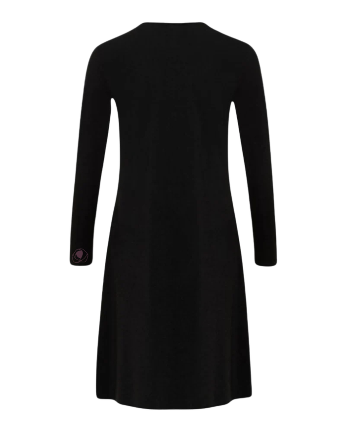 Gemsli FK341 57" Black Luxe Long Sleeve Seamless Shell Dress Myselflingerie.com