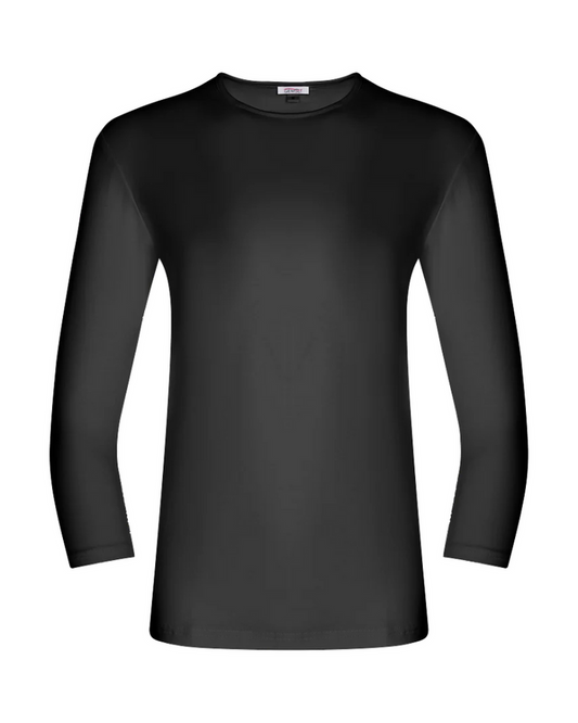 Gemsli Black 3/4 Sleeve Organic Cotton Shell