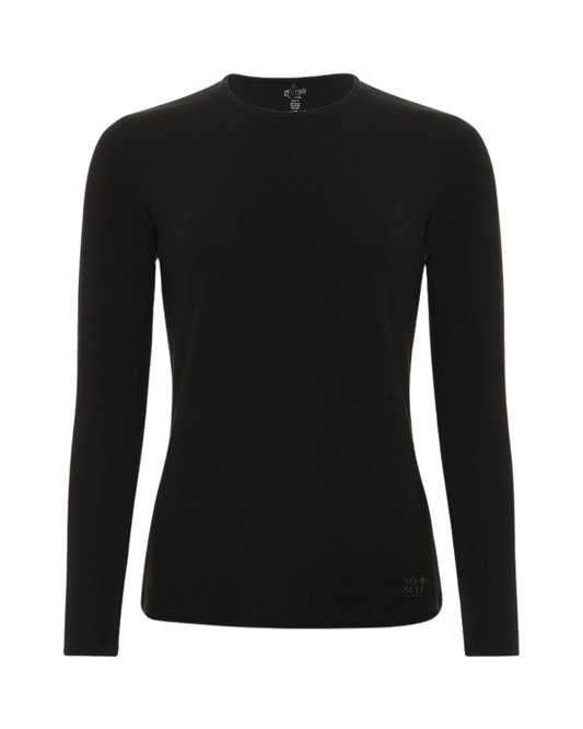 Gemsli SH365 Black Modal Long Sleeve Shell Myselflingerie.com