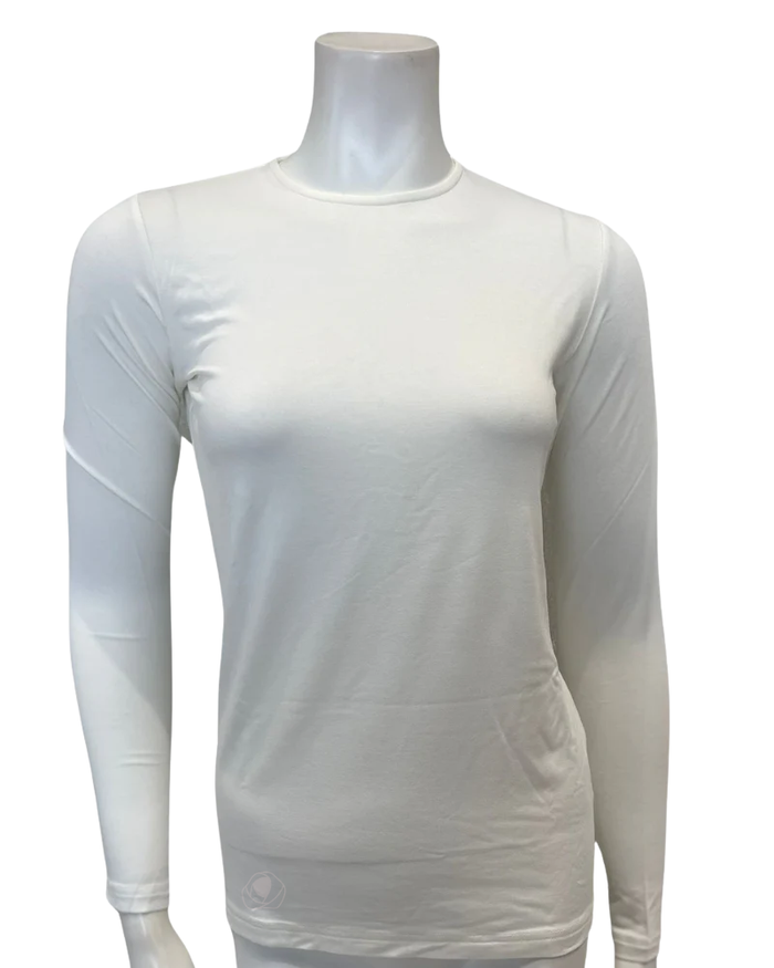 Gemsli SH365 Ivory Modal Long Sleeve Shell Adjustable Neck Myselflingerie.com