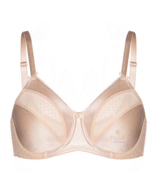 Gemsli BR200 Dot Mesh 2 Part Cup Minimizer Bra myselflingerie.com