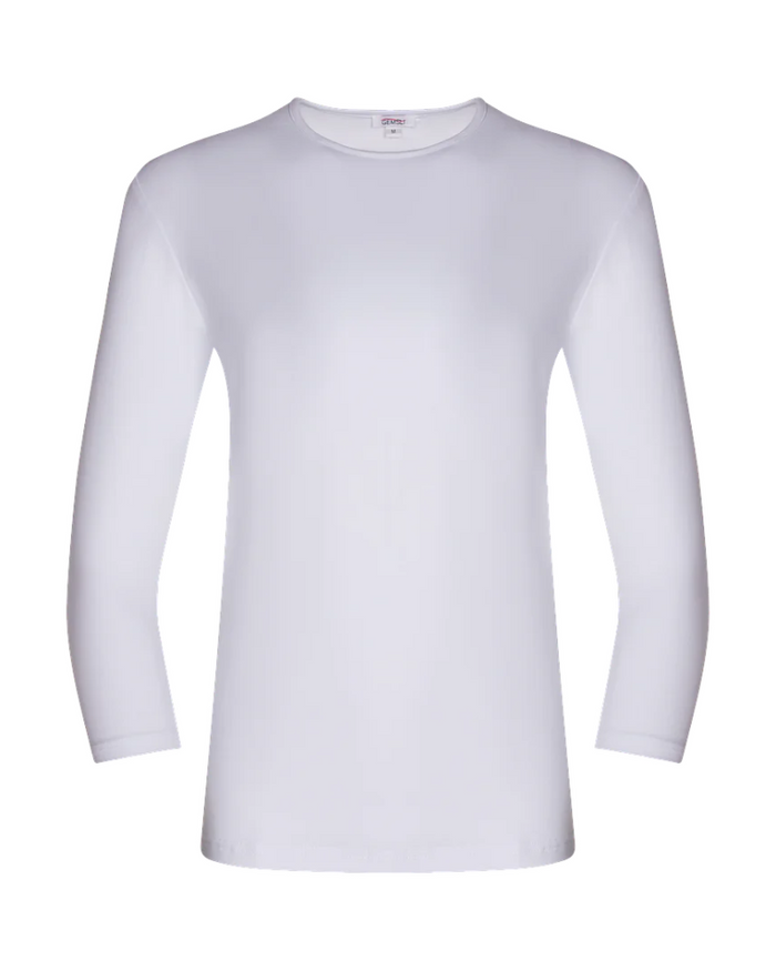 Gemsli White 3/4 Sleeve Organic Cotton Shell