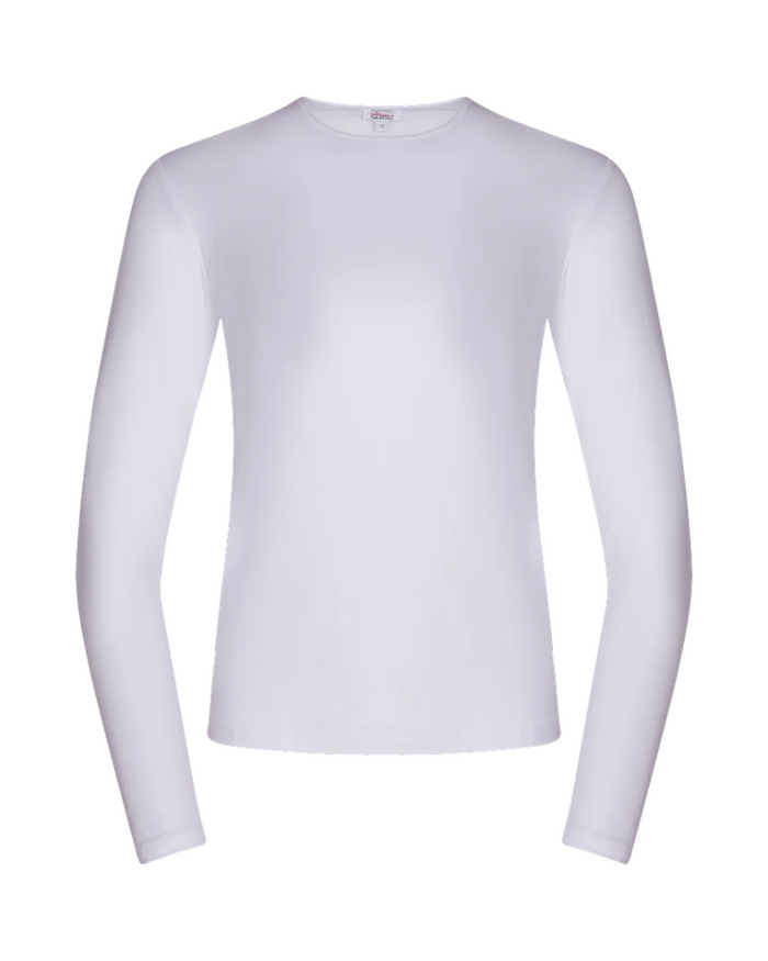 Gemsli White Long Sleeve Organic Cotton Shell