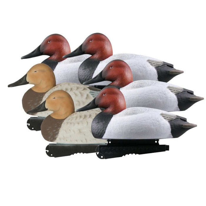 GHG Hunter Series oversized Canvasback duck decoys with realistic paint, foam-filled bodies, and 60/40 Dura-Keel design.