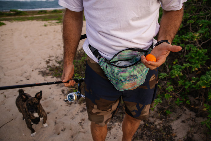 Gili Gear Fanny Pack worn at the waist for hands-free watersports carry