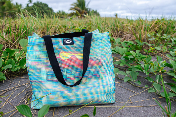 Gili Gear Tote Bag standing upright, showing spacious main compartment and sturdy handles