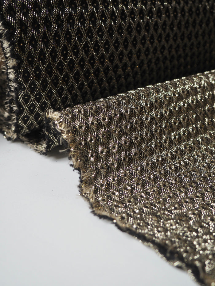 Gold Metallic Dot Cloqué