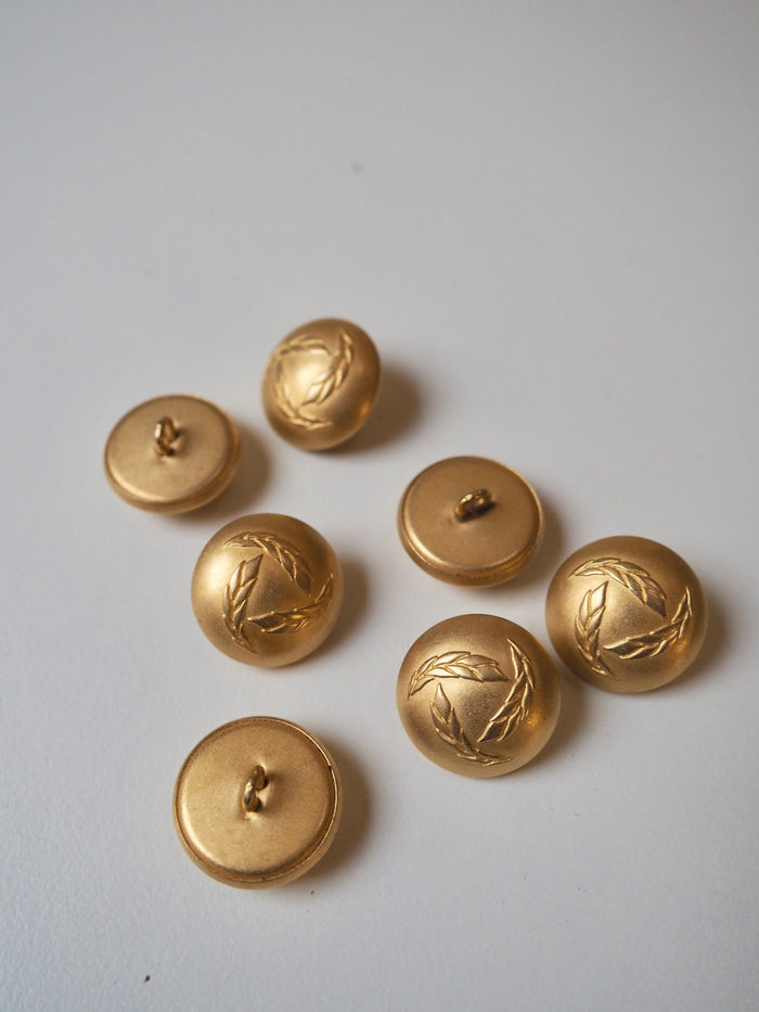 Gold Wheat Metal Domed Shank Buttons 20mm/32L