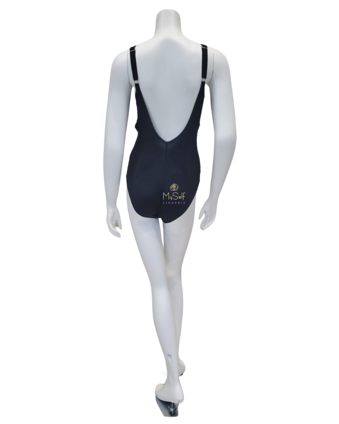 Gottex Black Lattice Square Neck Swimsuit