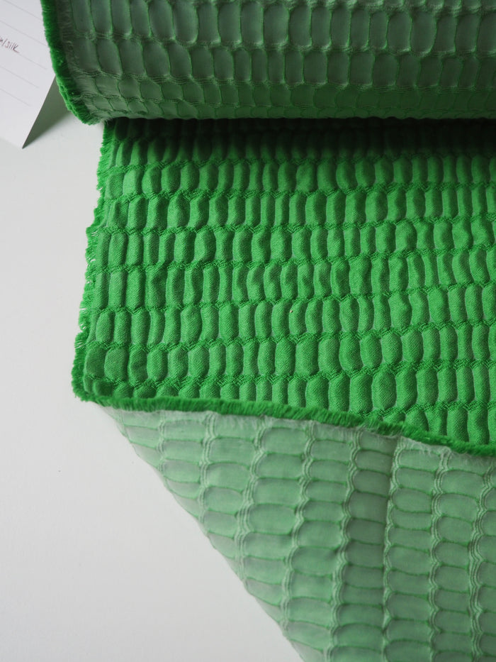 Green Crocodile Silk Blend Cloqué
