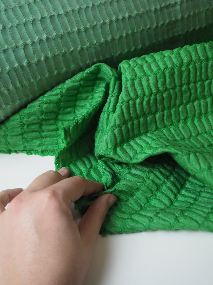 Green Crocodile Silk Blend Cloqué