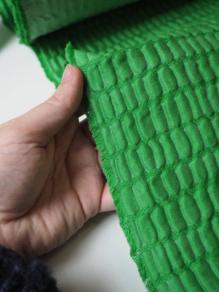 Green Crocodile Silk Blend Cloqué