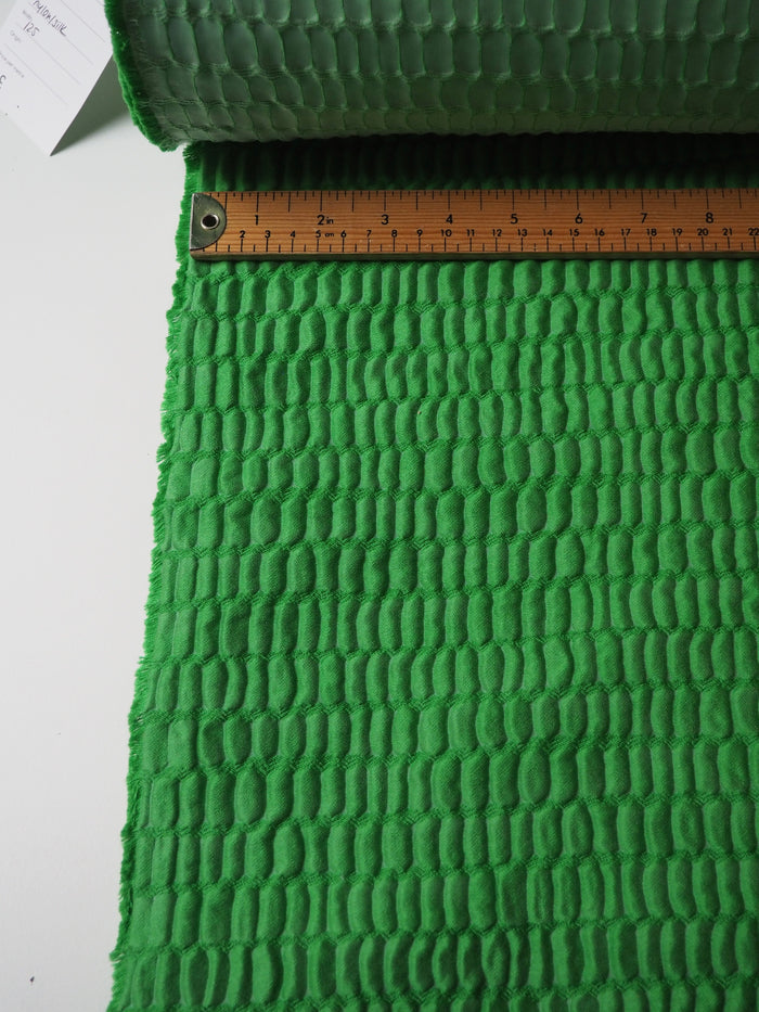 Green Crocodile Silk Blend Cloqué