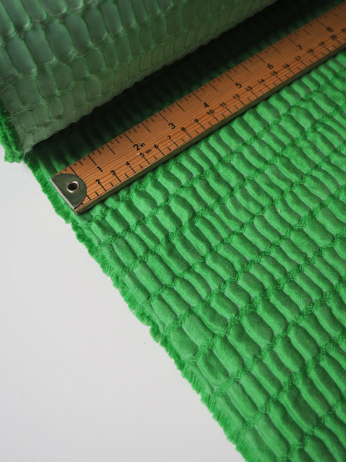 Green Crocodile Silk Blend Cloqué