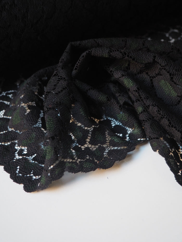 Green Leopard Scallop Lace