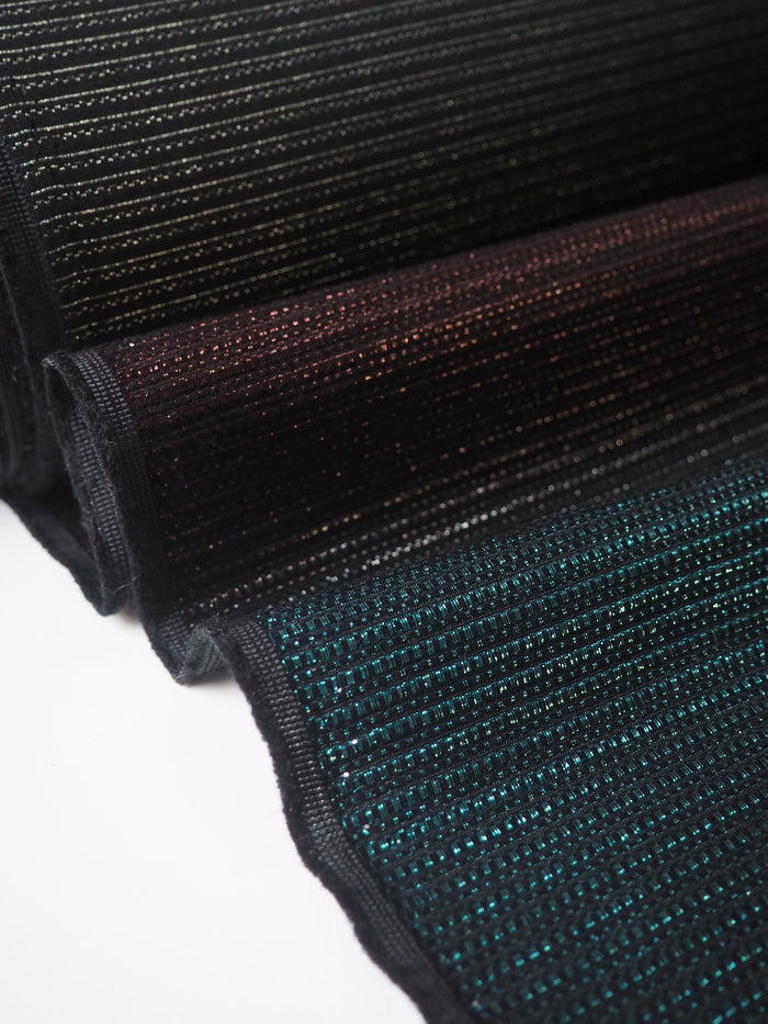 Green + Pink Ombre Metallic Wool Jacquard