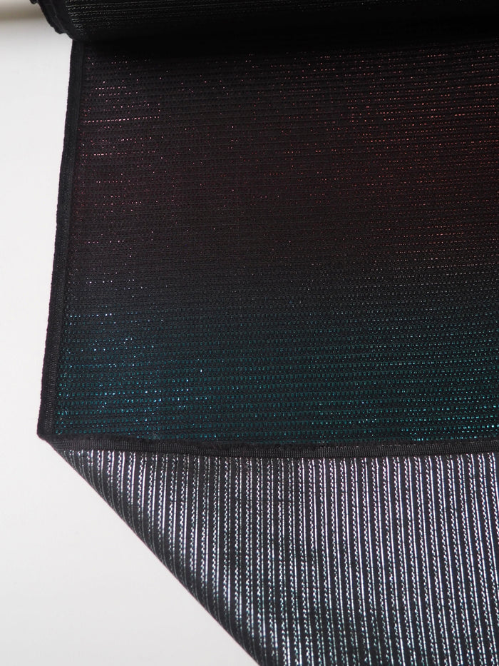 Green + Pink Ombre Metallic Wool Jacquard